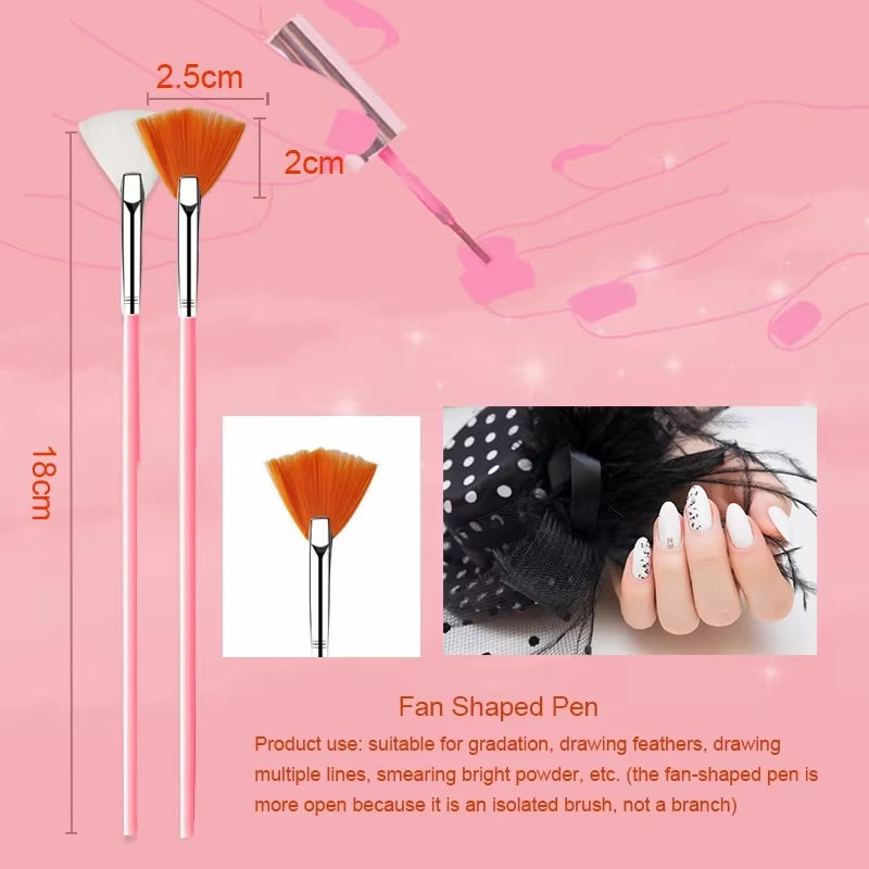 Set Pinceaux Nail Art Professionnel — 15 Pièces 🖌️