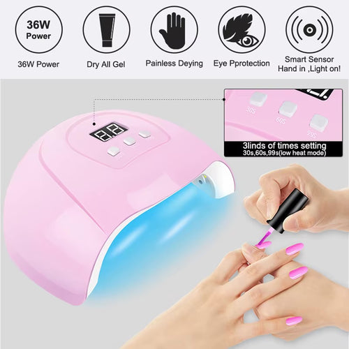 Kit Manucure Gel Professionnel — Lampe UV + 10 Couleurs + Accessoires 💅