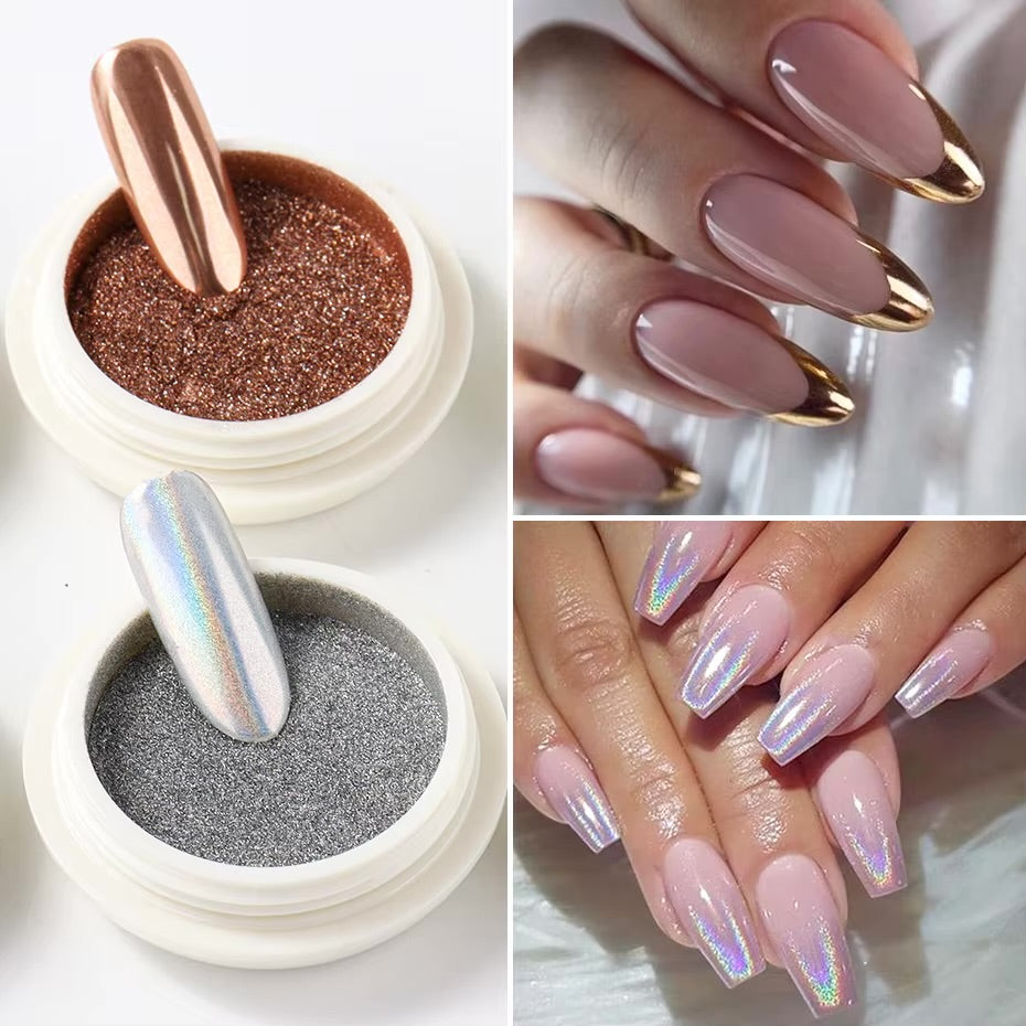 Kit Paillettes & Pigments Chrome — 12 Couleurs ✨